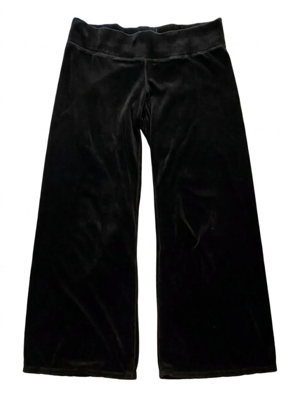 Juicy Couture Black Velour Wide-Leg Pants, size L *Tall*
